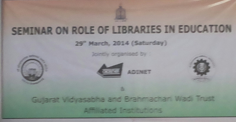 SEMINAR ON ROLE OF LIBRARIES IN EDUCATION ON 29th March, 2014 at H. K. Arts College